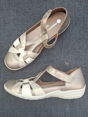 Remonte Soft Metallic T-Strap Comfort Sandals - Size 41 EU (9.5 US)